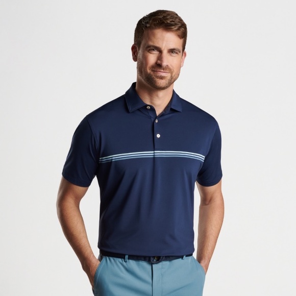 NWT Peter Millar Lenny Performance Jersey Polo in Navy- XXL - Picture 1 of 5